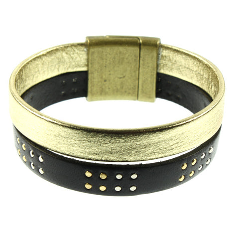 Black Stud & Gold Cuff